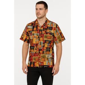 Hilo Hattie‎ Shirt Mens Medium Multicolor Hawaiian Pineapple Print Cotton